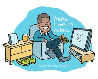 Time-to-Relax-small UK Cartoonist, wellbeing cartoons