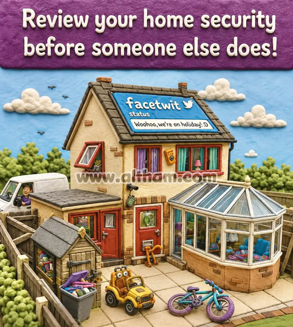 Home security digital render cartoon poster copy Home Security Cartoon
